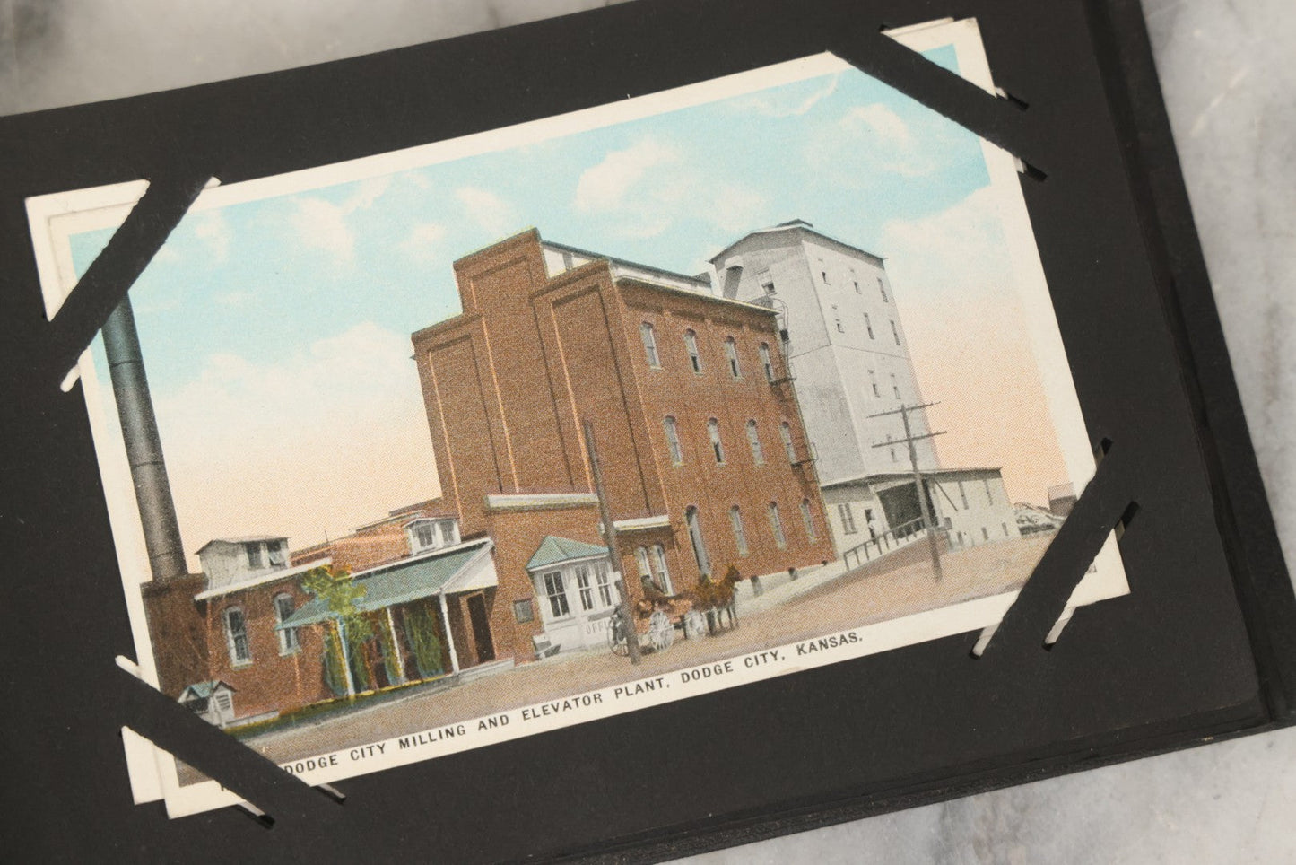 Lot 253 - Antique "Post Cards" Black Postcard Album With Gilt Title On Cover, Containing 27 Vintage Souvenir Postcards Of America