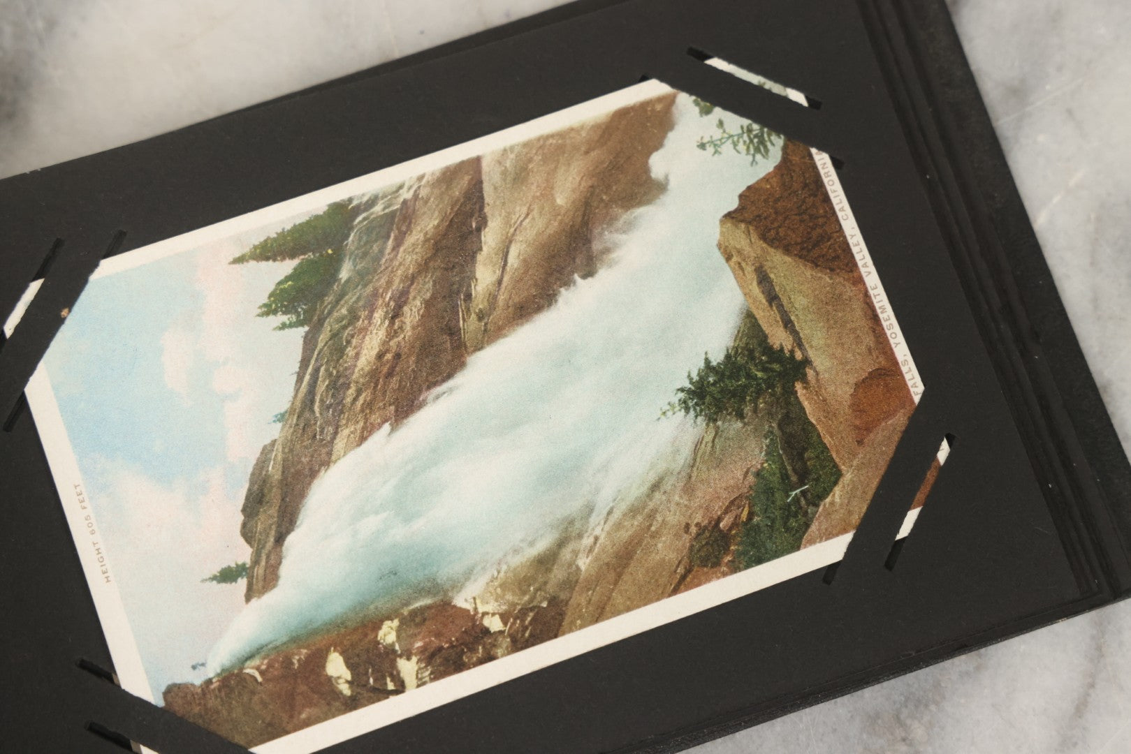 Lot 253 - Antique "Post Cards" Black Postcard Album With Gilt Title On Cover, Containing 27 Vintage Souvenir Postcards Of America