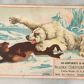 Lot 254 - Antique Victorian Lithographed Trade Card Advertisement For Alaska Compound Co., Lynn, Massachusetts, Depicting Polar Bear Attacking Seal