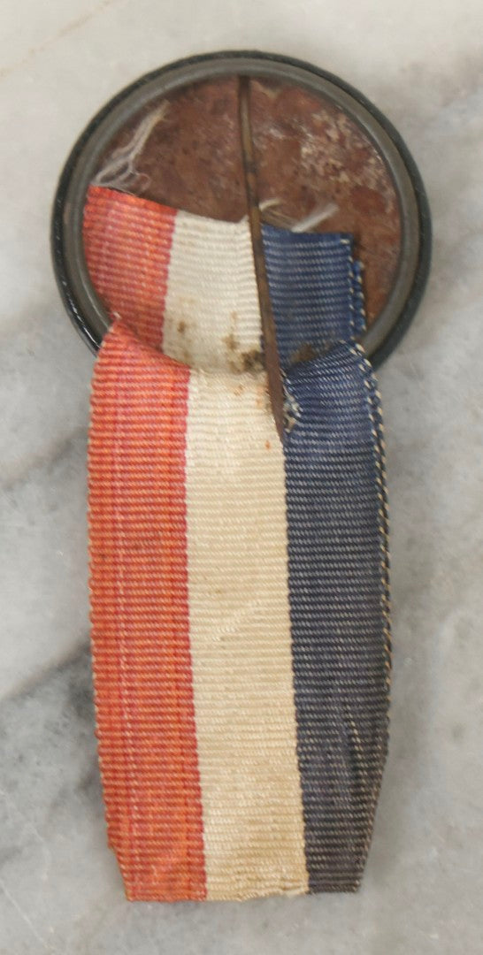 Lot 259 - Vintage Boston Braves Baseball Team Celluloid Pinback Badge With Red, White, And Blue Ribbon, Circa 1935–1950