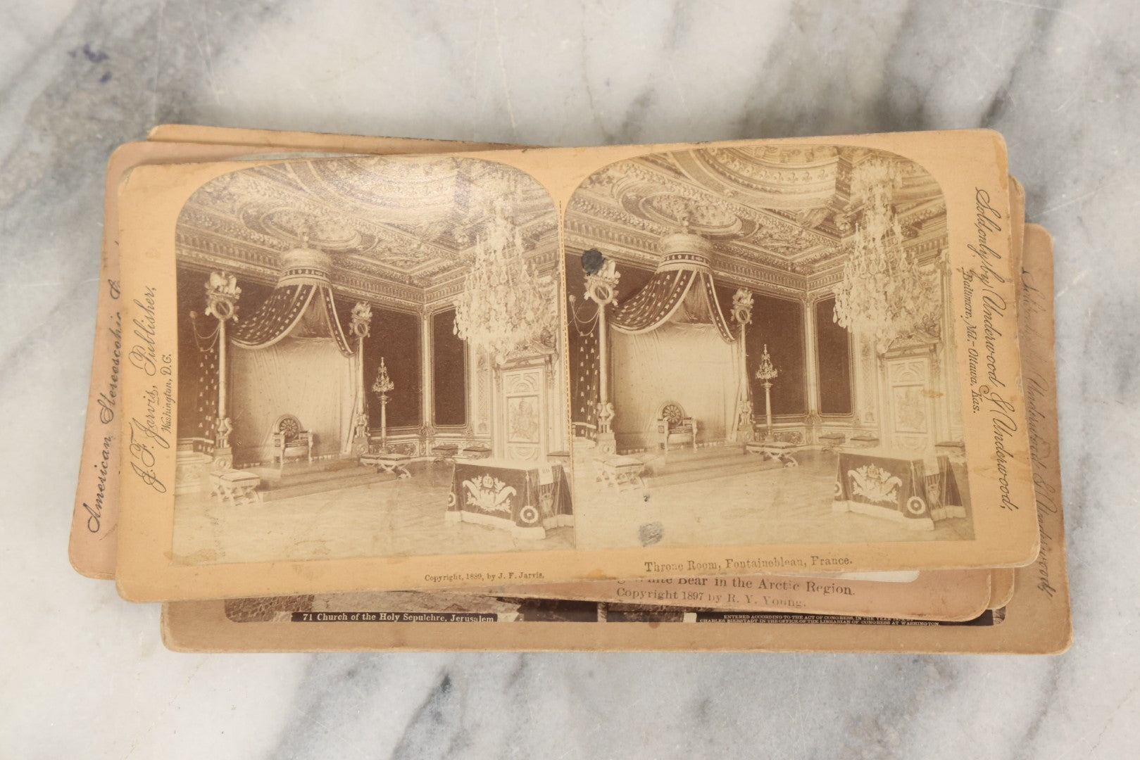 Lot 261 - Grouping Of 14 Antique Stereocards, Including "But Papa Came Home Unexpectedly" And "Took A Friend Home To Dine," World Architecture, And More