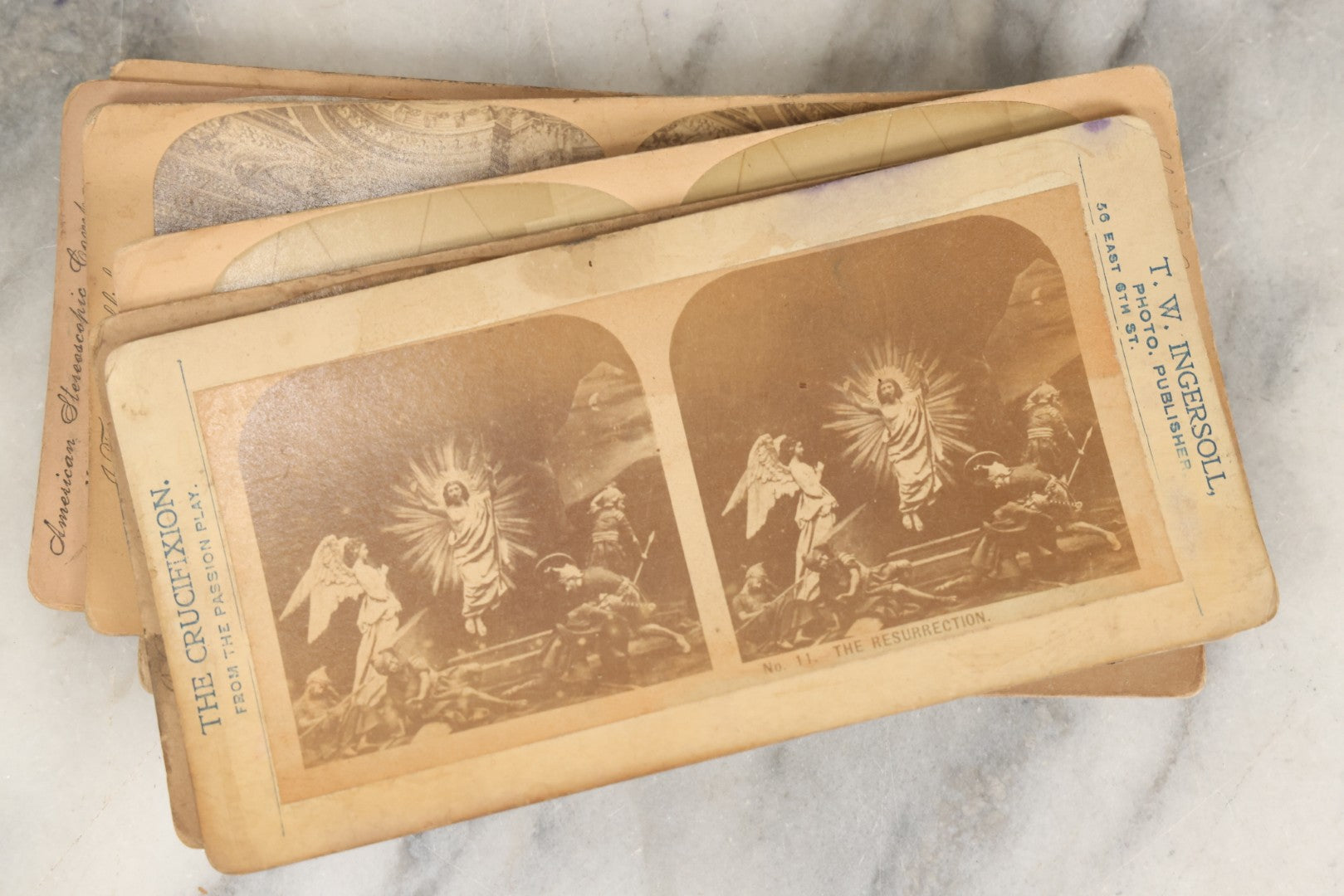 Lot 261 - Grouping Of 14 Antique Stereocards, Including "But Papa Came Home Unexpectedly" And "Took A Friend Home To Dine," World Architecture, And More