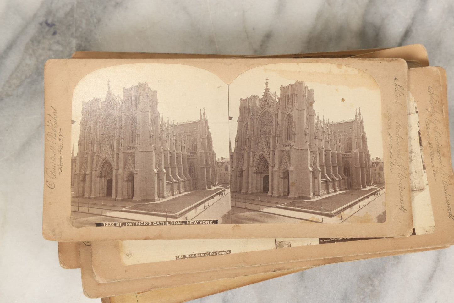 Lot 261 - Grouping Of 14 Antique Stereocards, Including "But Papa Came Home Unexpectedly" And "Took A Friend Home To Dine," World Architecture, And More