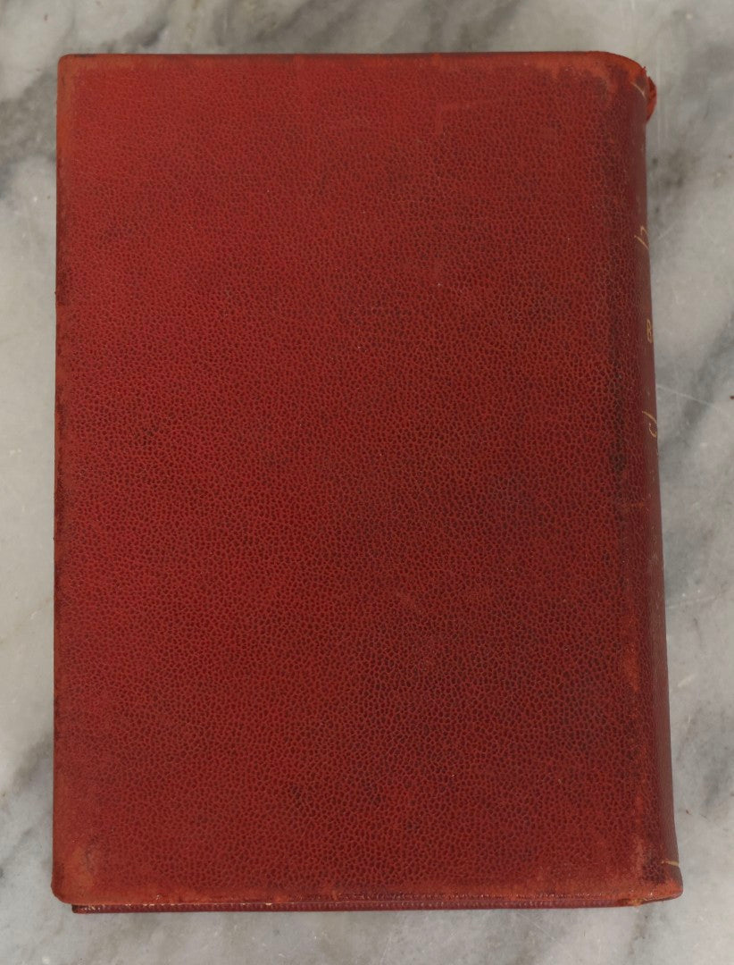 Lot 271 - Vintage Red Leather Gilt Lettered “Bridge” Book Safe Playing Cards Box With Divided Interior, Early To Mid-20th Century