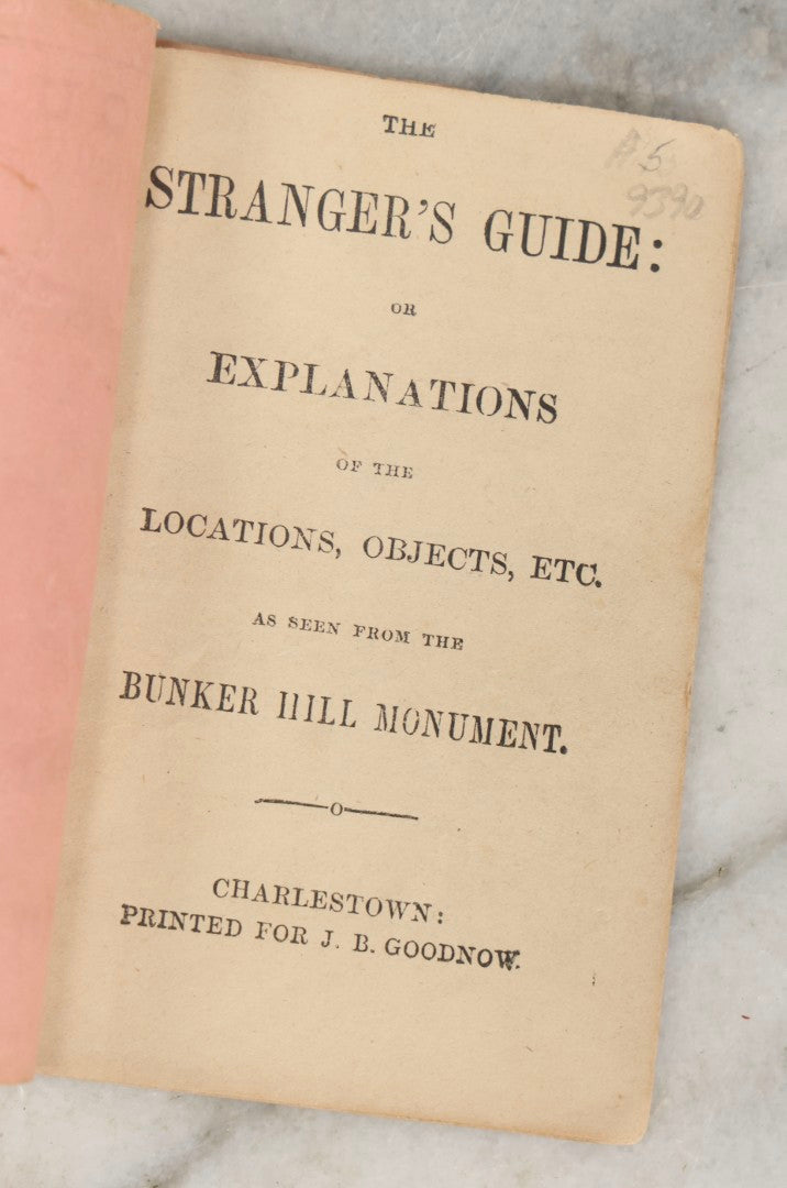 Lot 273 - "Guide To Views From The Top Of Bunker Hill Monument 1884–5" Antique Miniature Pamphlet Printed For J. B. Goodnow, Charlestown, Massachusetts