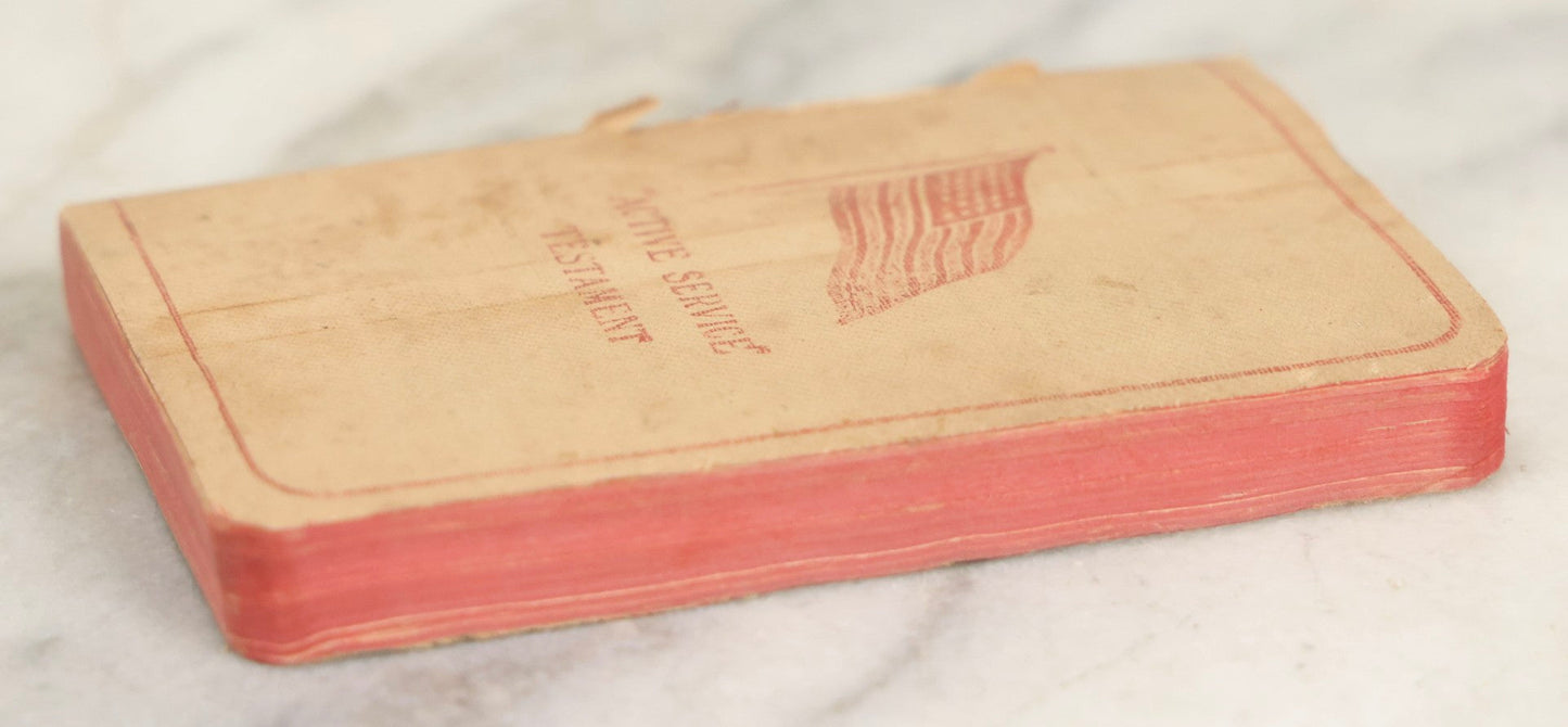 Lot 274 - "Active Service Testament" Antique Miniature New Testament Book With American Flag Cover, Published By The Scripture Gift Mission And Naval And Military Bible Society, London, Circa 1917
