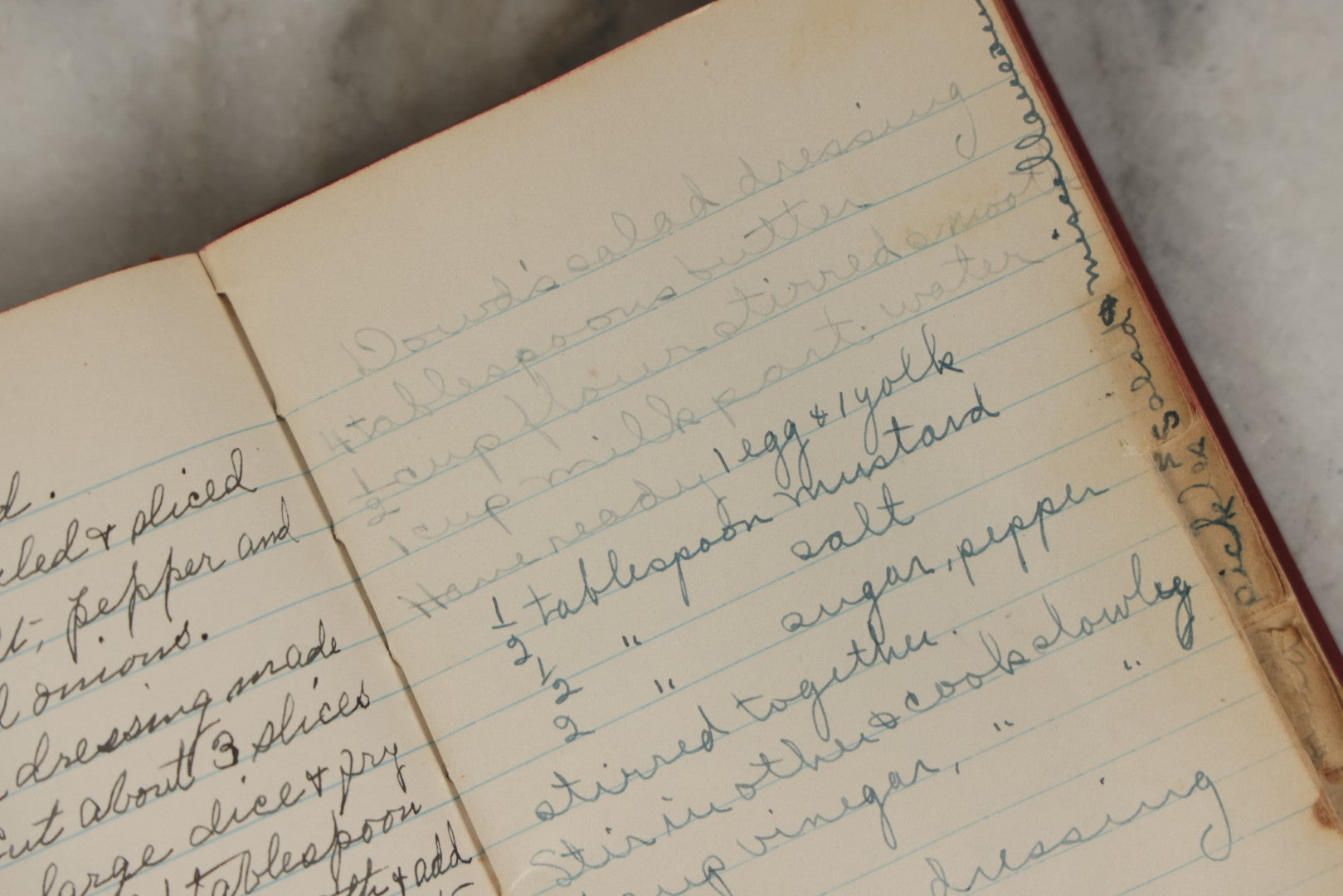 Lot 275 - Vintage Handwritten And Compiled Recipe Book With Red Plastic Binding And Hand-Cut Tabbed Pages, Containing 30+ Recipes