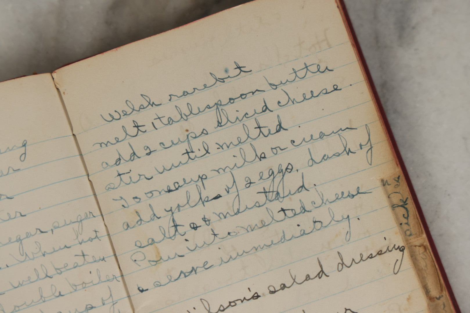 Lot 275 - Vintage Handwritten And Compiled Recipe Book With Red Plastic Binding And Hand-Cut Tabbed Pages, Containing 30+ Recipes