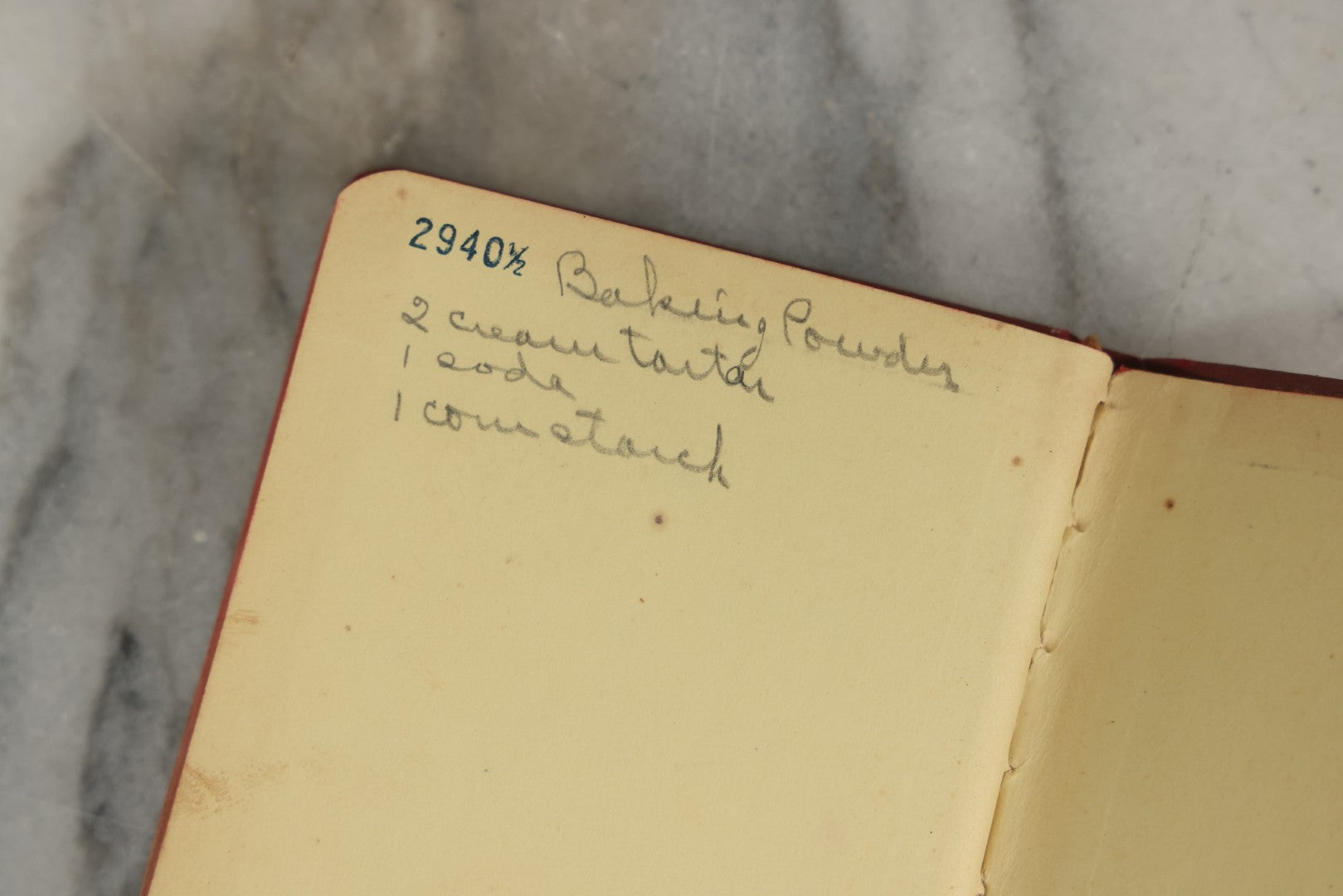 Lot 275 - Vintage Handwritten And Compiled Recipe Book With Red Plastic Binding And Hand-Cut Tabbed Pages, Containing 30+ Recipes