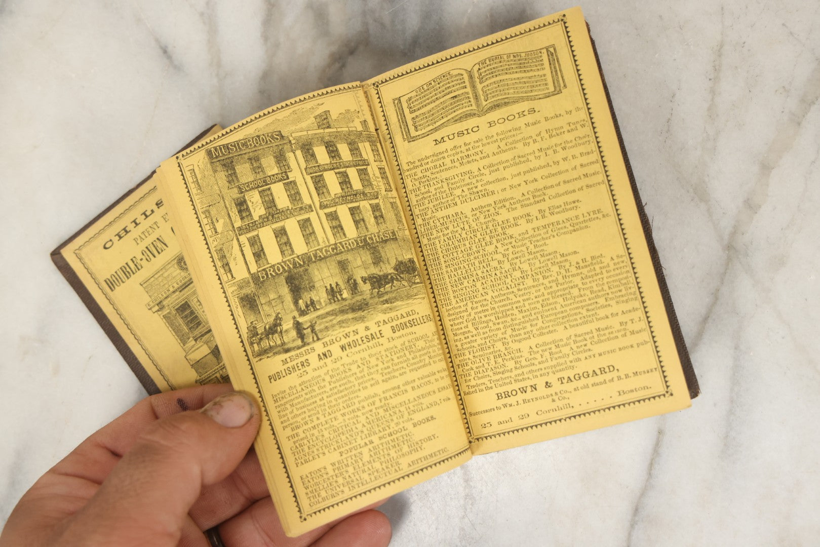 Lot 276 - "Boston Almanac 1861" Antique Illustrated Almanac Published In Boston, 1861, With Gilt Cover Design And Handwritten Monthly Memoranda, Note Poor Condition, Detached Covers