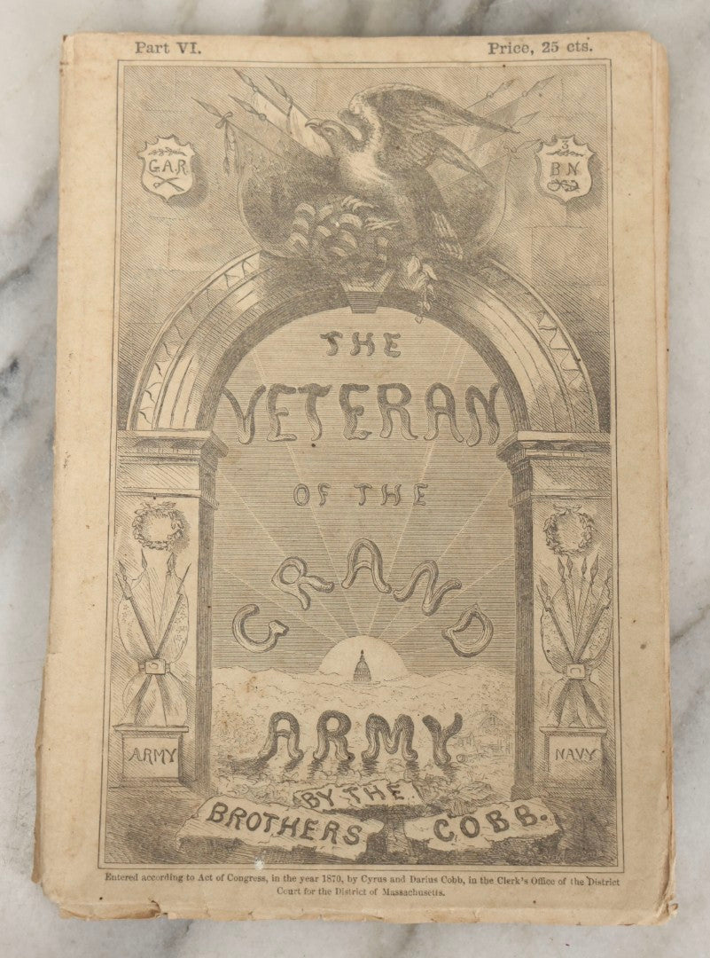 Lot 277 - "The Veteran Of The Grand Army" Part VI Antique Serialized Novel Installment By The Brothers Cobb, 1870, In Original Paper Cover