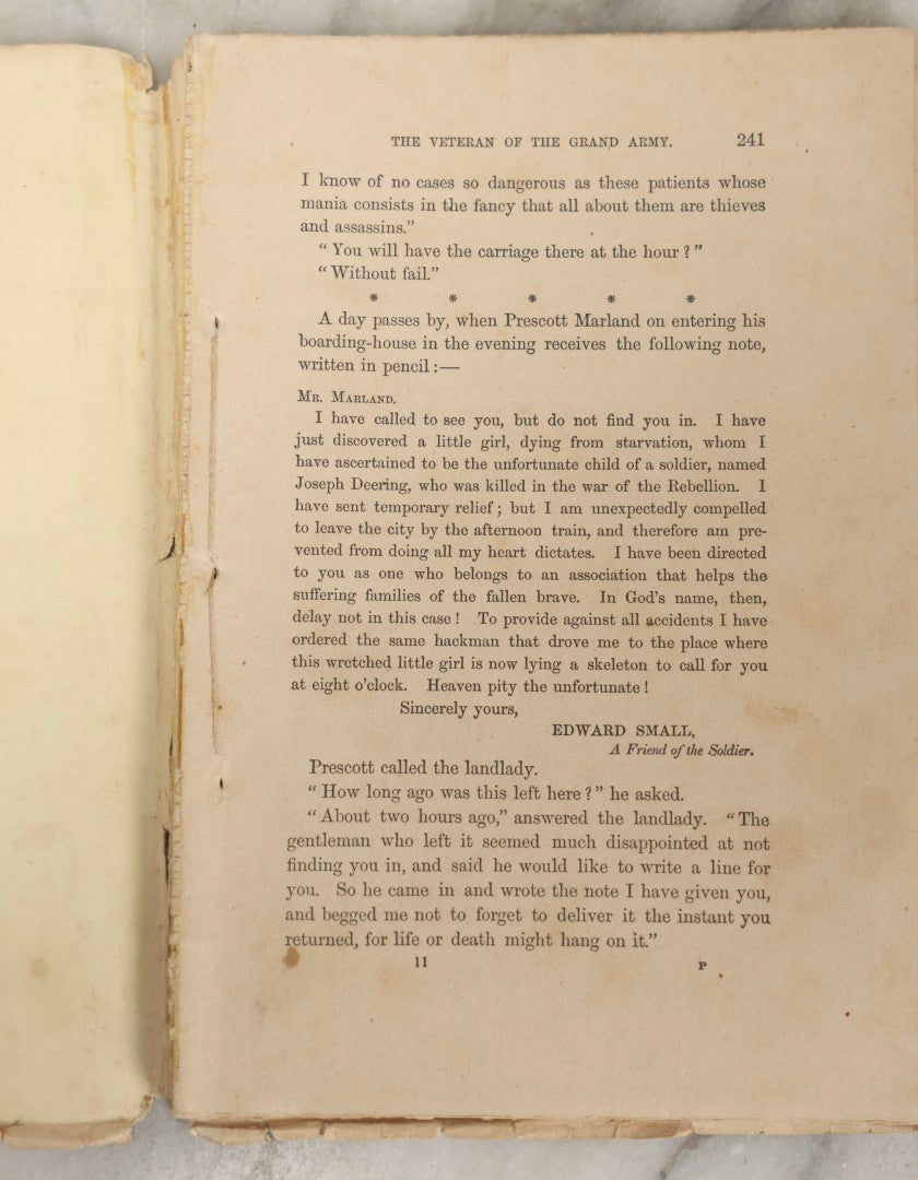 Lot 277 - "The Veteran Of The Grand Army" Part VI Antique Serialized Novel Installment By The Brothers Cobb, 1870, In Original Paper Cover