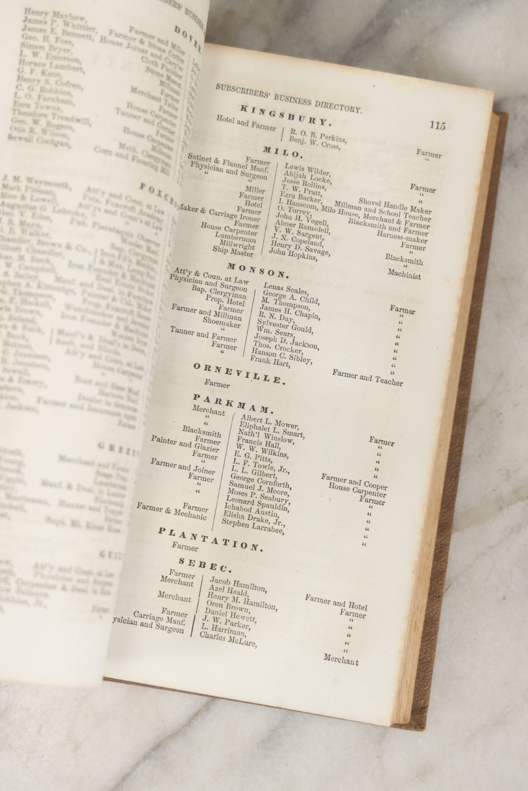 Lot 278 - "A Business Directory Of The Subscribers To The New Map Of Maine" Antique Reference Book Published By J. Chace Jr. & Co., Portland, Circa Mid To Late 19th Century