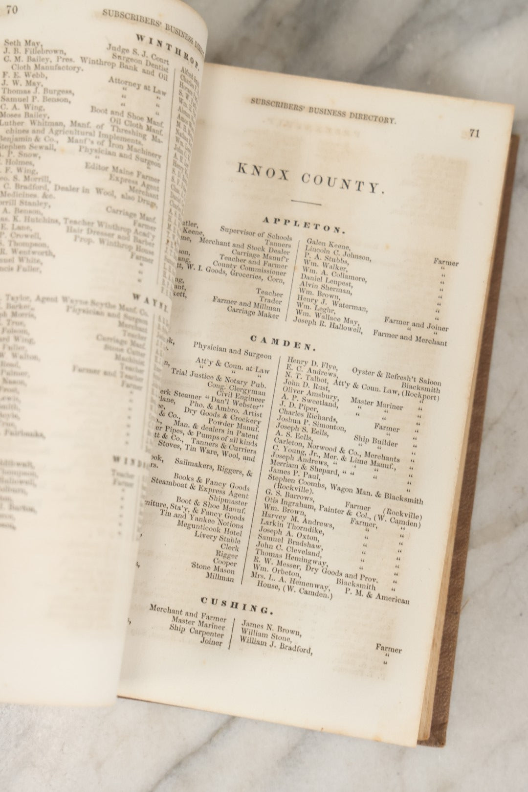 Lot 278 - "A Business Directory Of The Subscribers To The New Map Of Maine" Antique Reference Book Published By J. Chace Jr. & Co., Portland, Circa Mid To Late 19th Century