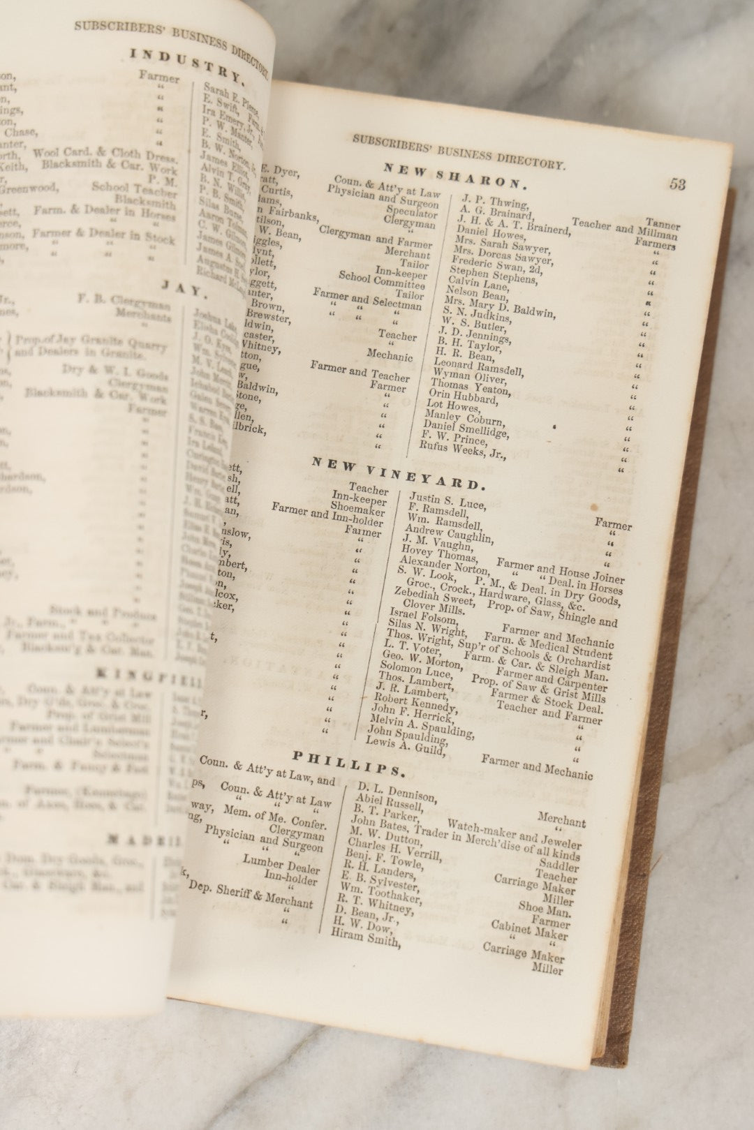 Lot 278 - "A Business Directory Of The Subscribers To The New Map Of Maine" Antique Reference Book Published By J. Chace Jr. & Co., Portland, Circa Mid To Late 19th Century