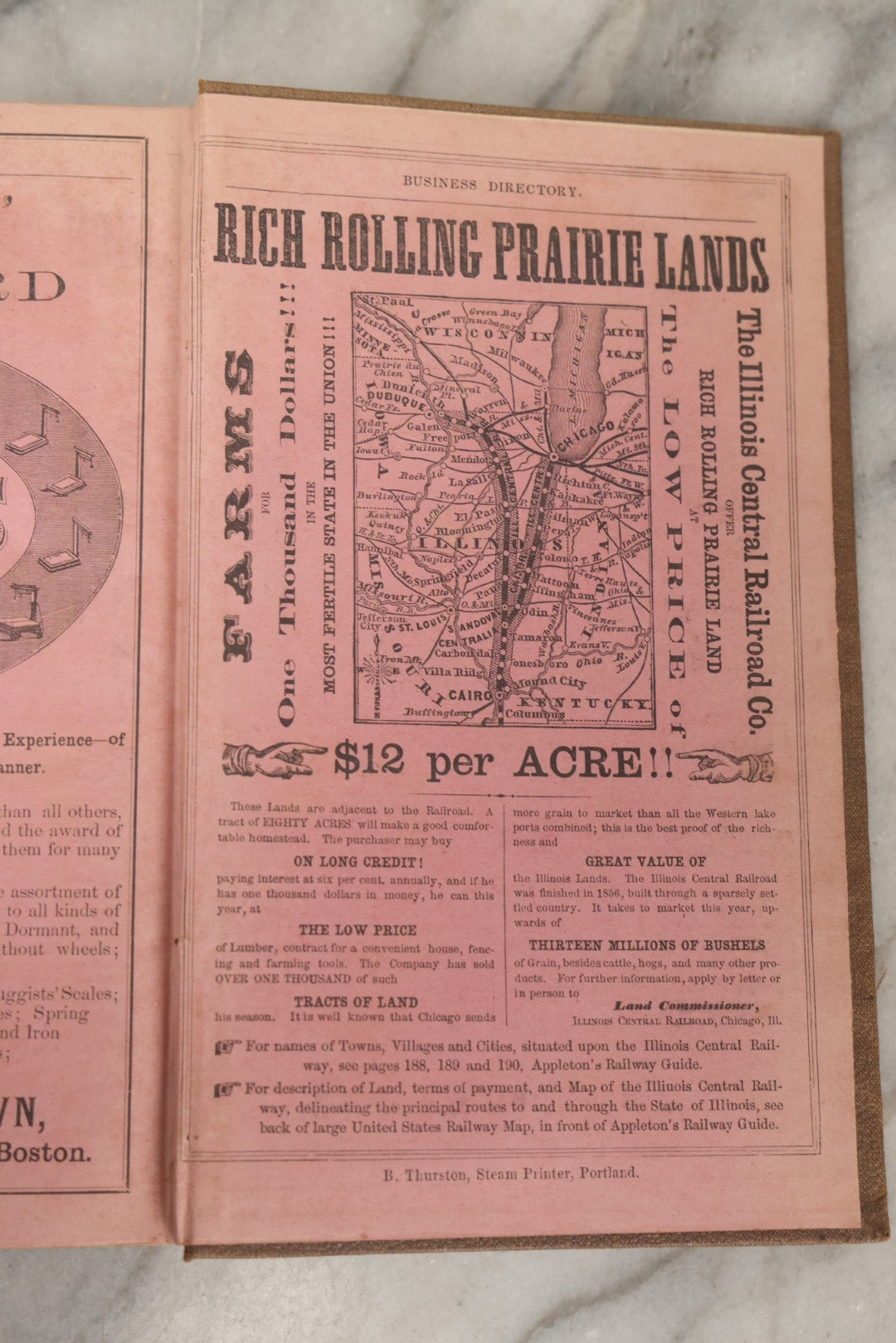 Lot 278 - "A Business Directory Of The Subscribers To The New Map Of Maine" Antique Reference Book Published By J. Chace Jr. & Co., Portland, Circa Mid To Late 19th Century