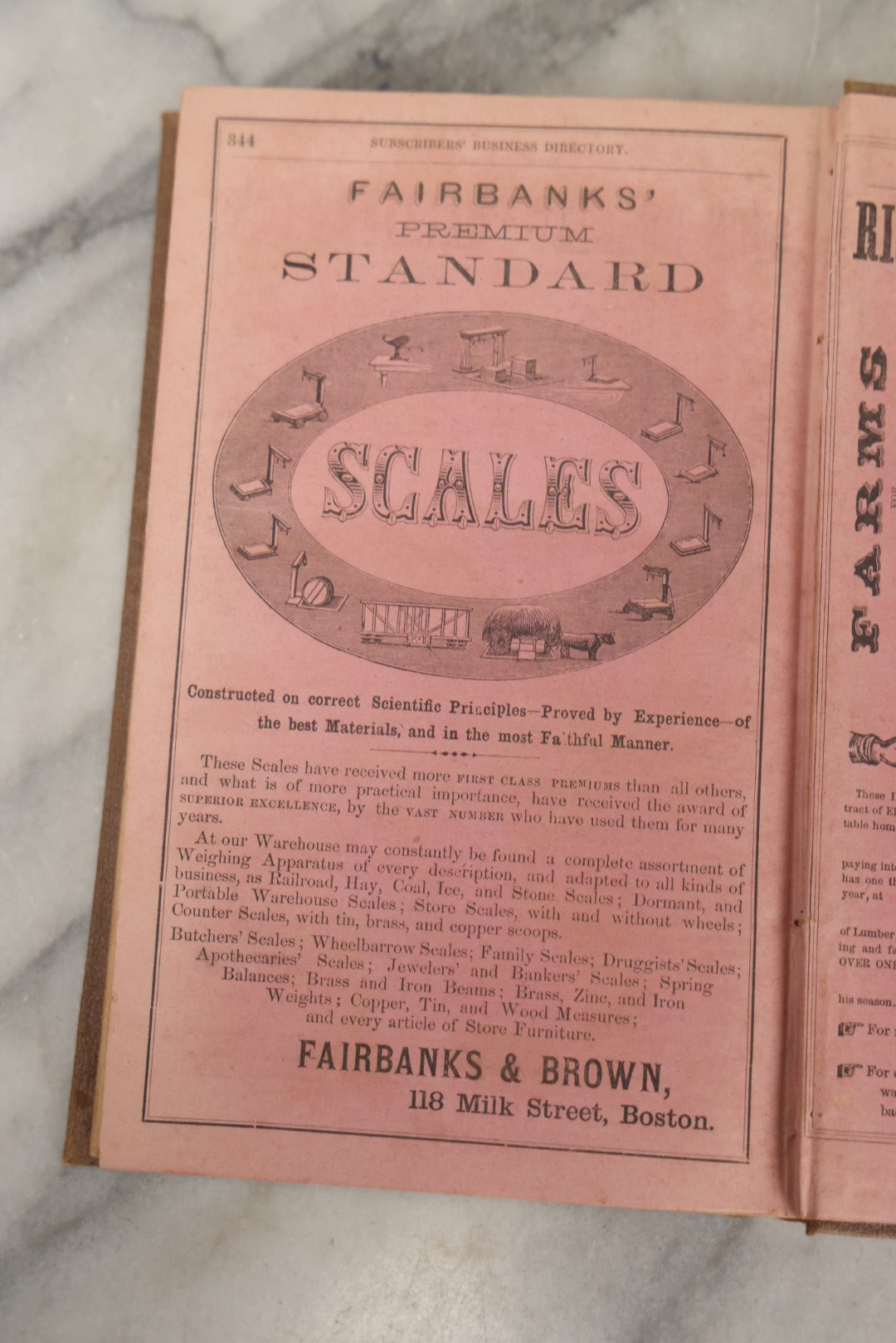 Lot 278 - "A Business Directory Of The Subscribers To The New Map Of Maine" Antique Reference Book Published By J. Chace Jr. & Co., Portland, Circa Mid To Late 19th Century