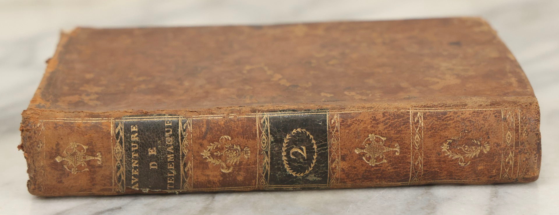 Lot 279 - "Les Aventures De Télémaque, Fils D'Ulysse" / "The Adventures Of Telemachus, Son Of Ulysses" Antique Bilingual French And English Book By François De Salignac De La Motte Fénelon, Volume II, Published By Delalain, Jeune, Libraire, Paris, 1792
