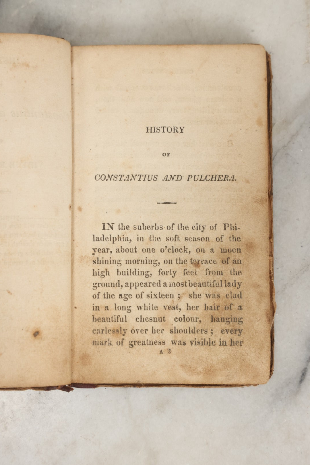 Lot 281 - "History Of Constantius And Pulchera; Or, Virtue Rewarded" Antique Moral Romance Book, Published By Amos B. Parker, Boston, 1821