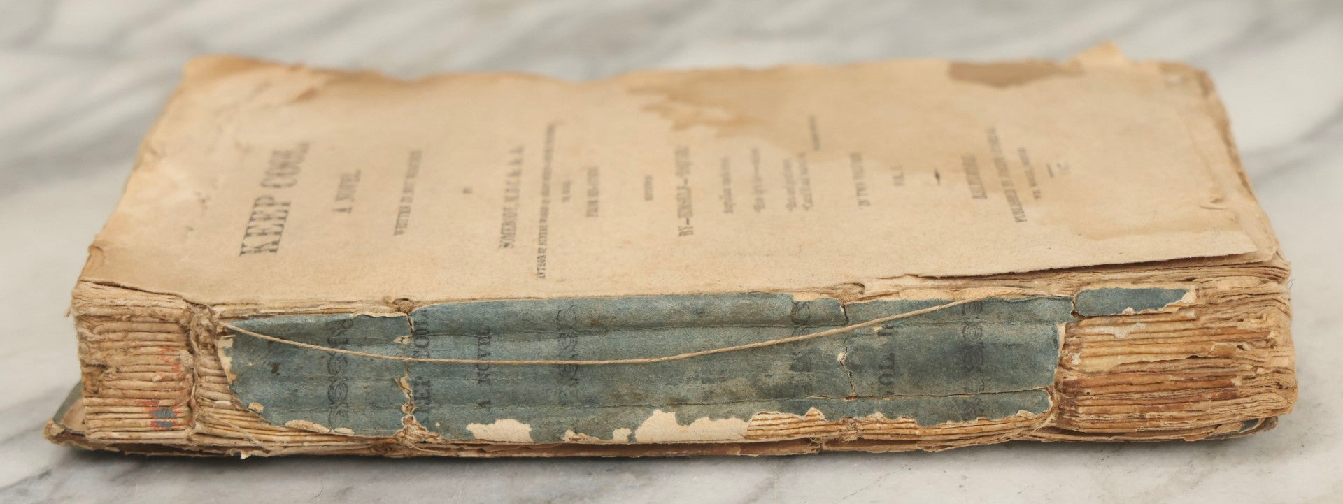 Lot 283 - "Keep Cool: A Novel Written In Hot Weather" Antique Satirical Novel By Tobias Watkins (Published Under The Pseudonym Somebody, M.D.C.), Volume I Only, Published By Joseph Cushing, Baltimore, 1817, Note Poor Condition, Missing Covers