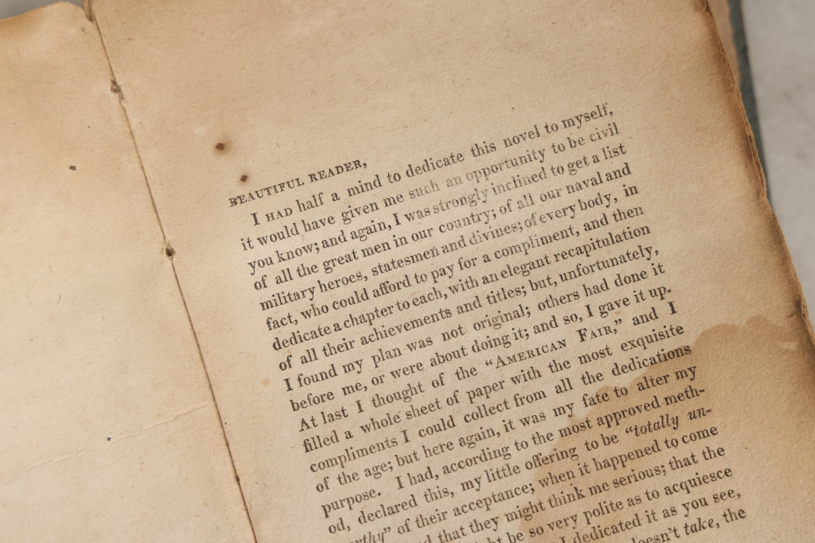 Lot 283 - "Keep Cool: A Novel Written In Hot Weather" Antique Satirical Novel By Tobias Watkins (Published Under The Pseudonym Somebody, M.D.C.), Volume I Only, Published By Joseph Cushing, Baltimore, 1817, Note Poor Condition, Missing Covers