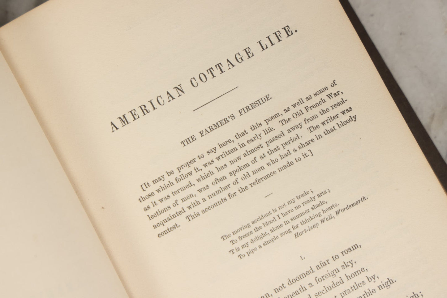 Lot 284 - "American Cottage Life: A Series Of Poems" Antique Poetry Book By Thomas C. Upham, Published By Sanborn & Carter, Portland, 1852