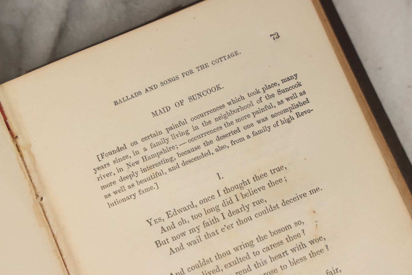 Lot 284 - "American Cottage Life: A Series Of Poems" Antique Poetry Book By Thomas C. Upham, Published By Sanborn & Carter, Portland, 1852