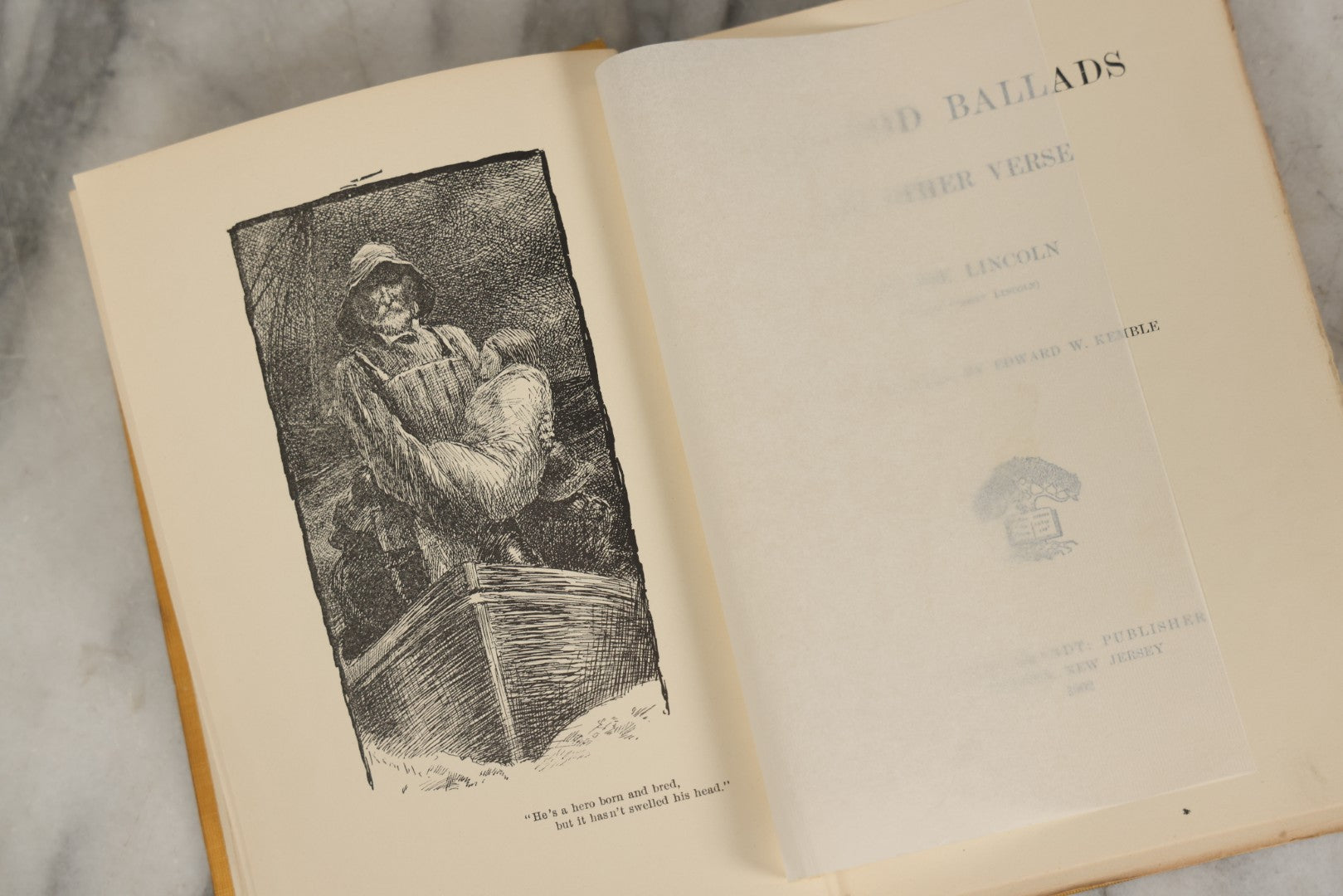 Lot 286 - "Cape Cod Ballads And Other Verse" Antique Collected Poetry Book By Joe Lincoln, Illustrated By Edward W. Kemble, Published By Albert Brandt, Trenton, New Jersey, 1902
