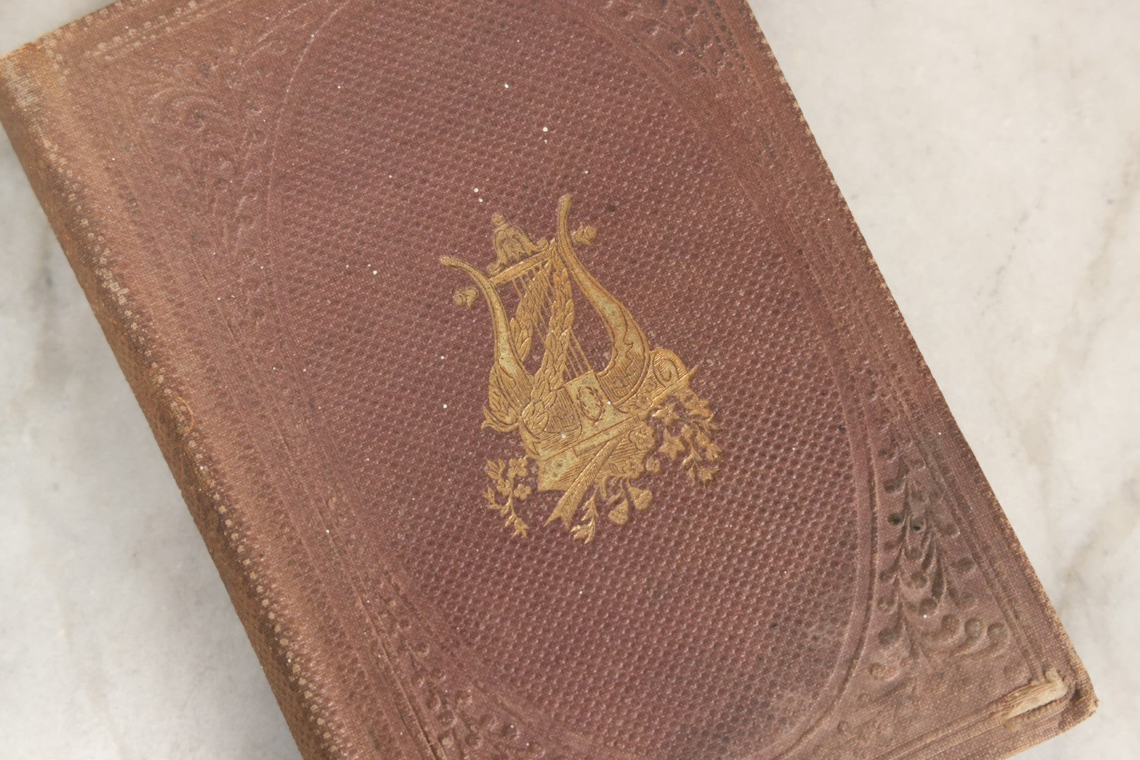 Lot 289 - "Harp Of The Willows" Antique Collected Poetry Book By Elvira, Published By Geo. C. Rand & Avery, Boston, 1861, With Gilt And Debossed Harp Design On Front Cover