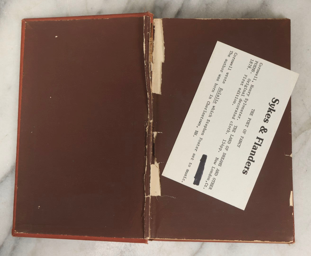 Lot 290 - "The Land Of Dreams, And Other Poems" Antique Poetry Book By Henry Sylvester Cornwell, Published By Charles Allyn, New London, Connecticut, 1878