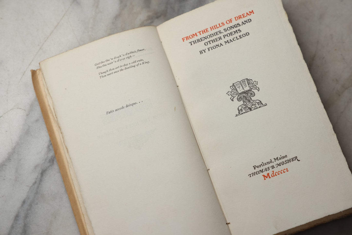 Lot 291 - "From The Hills Of Dream: Threnodies, Songs And Other Poems" Limited First Edition Poetry Book By Fiona Macleod, Published 1901