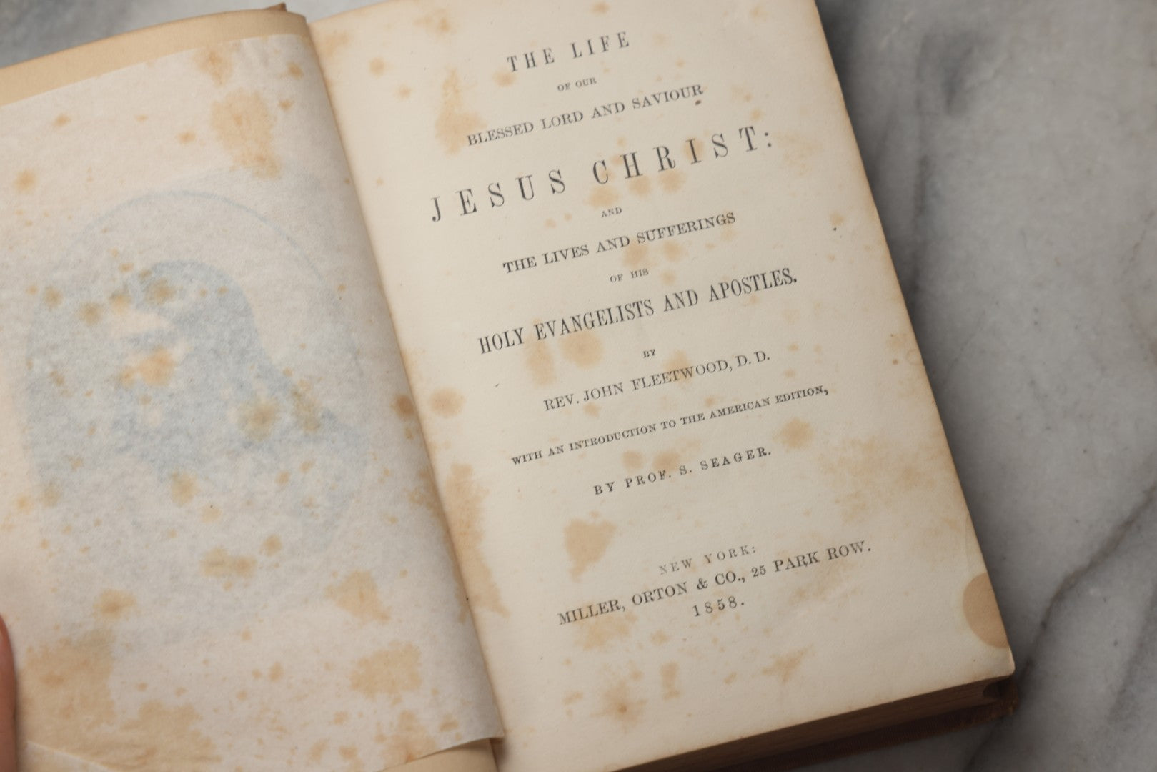 Lot 296 - "The Life Of Christ And His Apostles" Antique Religious Book By Rev. John Fleetwood, D.D., With Introduction By Prof. S. Seager, Published By Miller, Orton & Co., New York, 1858