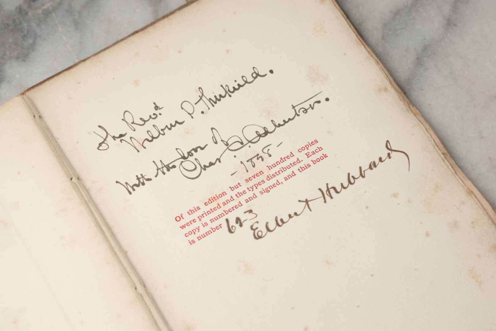 Lot 297 - "The Journal Of Koheleth: Being A Reprint Of The Book Of Ecclesiastes With An Essay By Elbert Hubbard" Antique Limited Edition Book, Roycroft Printing Shop, 1896, Note Front Cover Detached