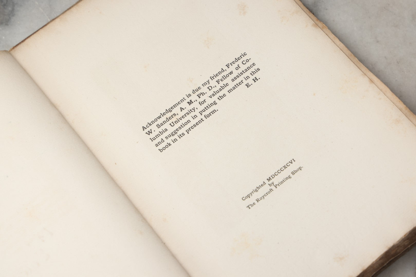 Lot 297 - "The Journal Of Koheleth: Being A Reprint Of The Book Of Ecclesiastes With An Essay By Elbert Hubbard" Antique Limited Edition Book, Roycroft Printing Shop, 1896, Note Front Cover Detached