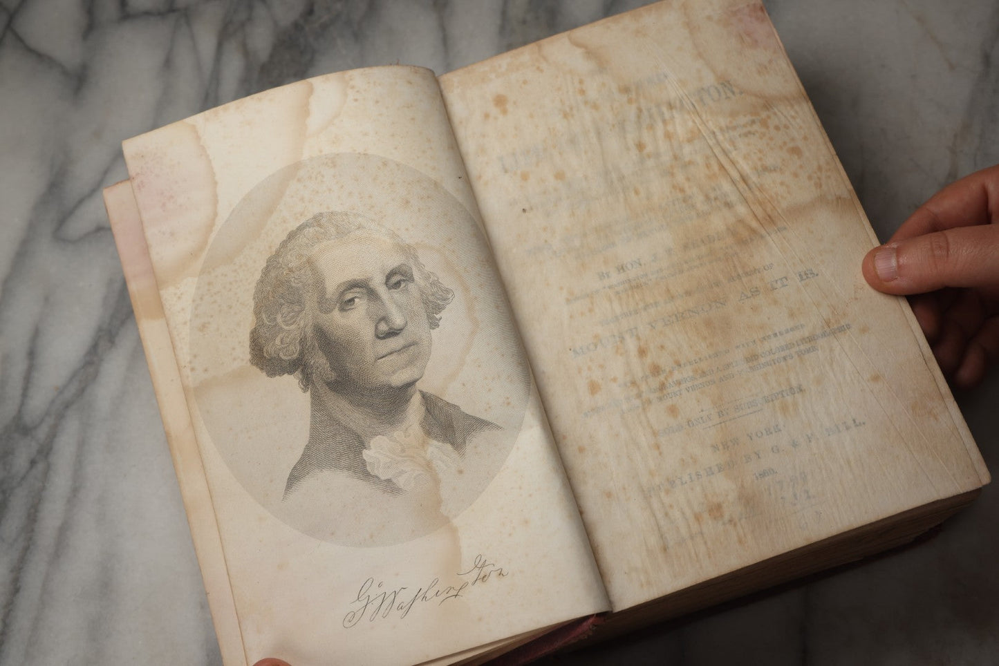 Lot 300 - "The Illustrated Life Of Washington" Antique Biography By Hon. J.T. Headley With Hand Colored Illustrations And Fold Out Map, Published By G. & F. Bill, New York, 1860