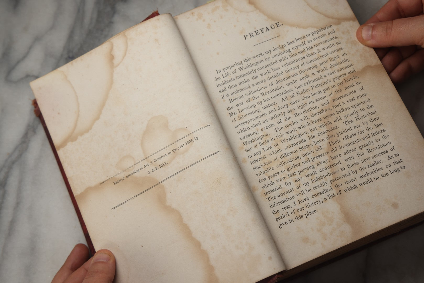 Lot 300 - "The Illustrated Life Of Washington" Antique Biography By Hon. J.T. Headley With Hand Colored Illustrations And Fold Out Map, Published By G. & F. Bill, New York, 1860