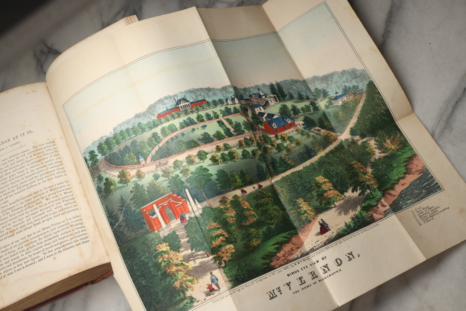 Lot 300 - "The Illustrated Life Of Washington" Antique Biography By Hon. J.T. Headley With Hand Colored Illustrations And Fold Out Map, Published By G. & F. Bill, New York, 1860