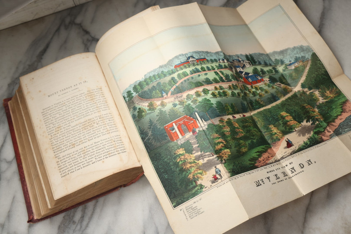 Lot 300 - "The Illustrated Life Of Washington" Antique Biography By Hon. J.T. Headley With Hand Colored Illustrations And Fold Out Map, Published By G. & F. Bill, New York, 1860