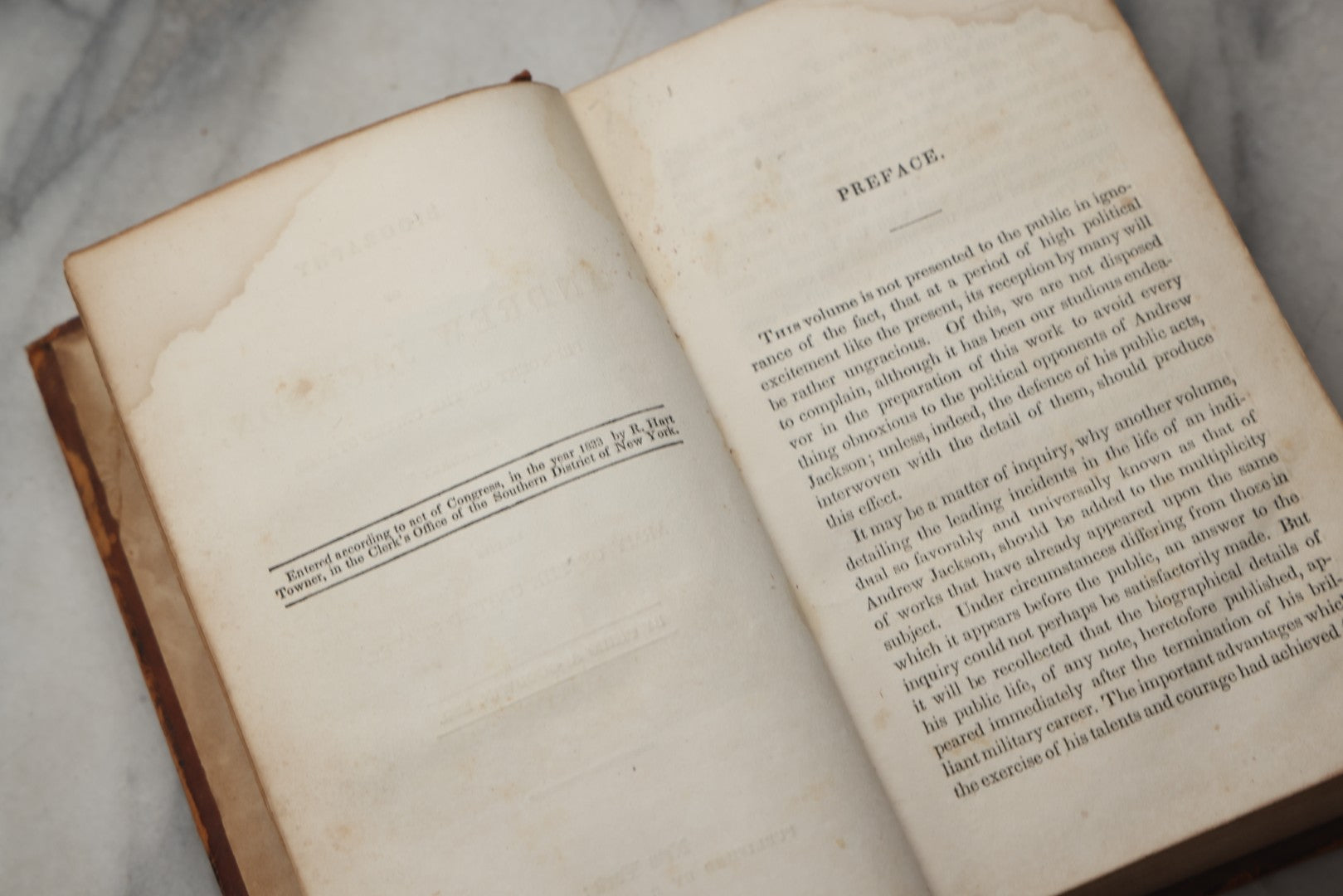 Lot 301 - "Biography Of Andrew Jackson, President Of The United States, Formerly Major General In The Army Of The United States" Antique Illustrated Biography By Philo A. Goodwin, Esq., Published By R. Hart Towner, New York, 1833