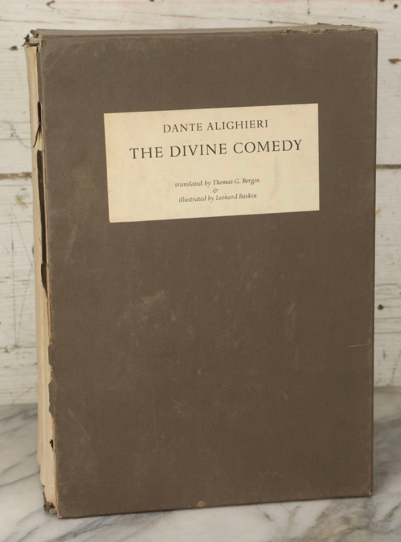 Lot 313 - "The Divine Comedy" Vintage Three-Volume Illustrated Box Set By Dante Alighieri, Translated By Thomas G. Bergin And Illustrated By Leonard Baskin, Published By Grossman Publishers, New York, 1969