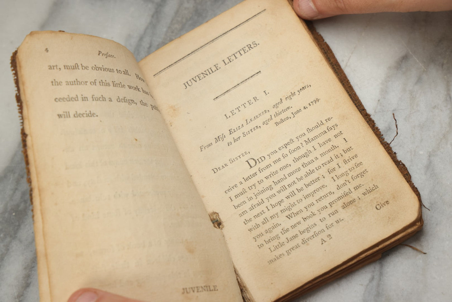 Lot 320 - "Juvenile Letters; Being A Correspondence Between Children, From Eight To Fifteen Years Of Age" Antique Book Of Collected Letters By Caleb Bingham, A.M., Printed By David Carlisle For Caleb Bingham, Boston, 1805
