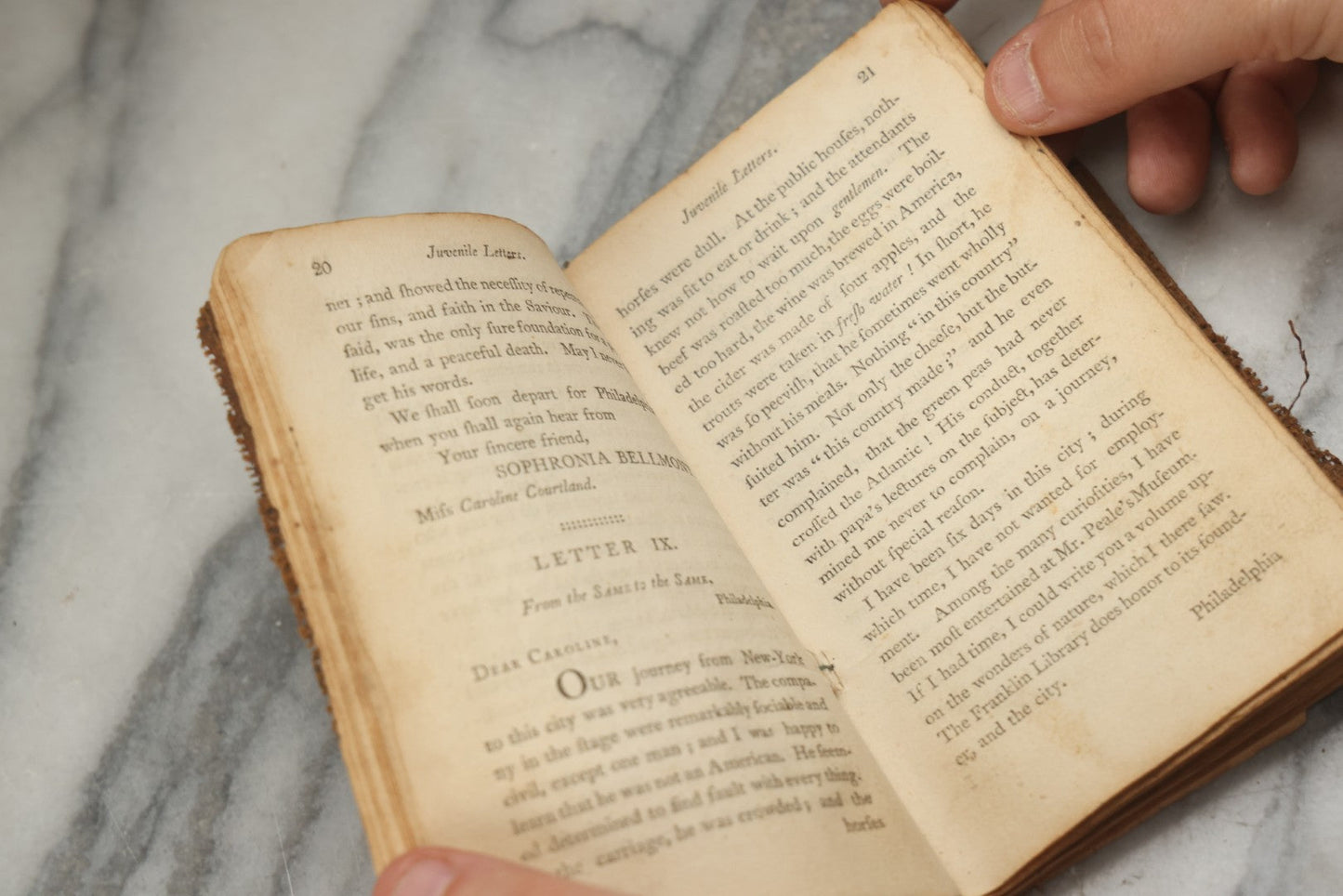 Lot 320 - "Juvenile Letters; Being A Correspondence Between Children, From Eight To Fifteen Years Of Age" Antique Book Of Collected Letters By Caleb Bingham, A.M., Printed By David Carlisle For Caleb Bingham, Boston, 1805