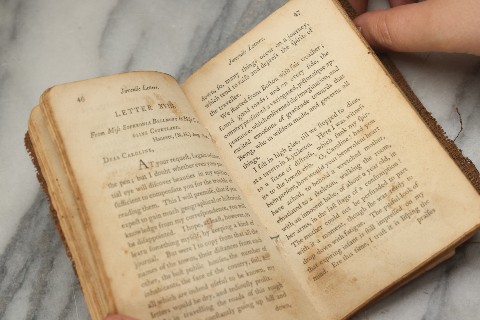 Lot 320 - "Juvenile Letters; Being A Correspondence Between Children, From Eight To Fifteen Years Of Age" Antique Book Of Collected Letters By Caleb Bingham, A.M., Printed By David Carlisle For Caleb Bingham, Boston, 1805