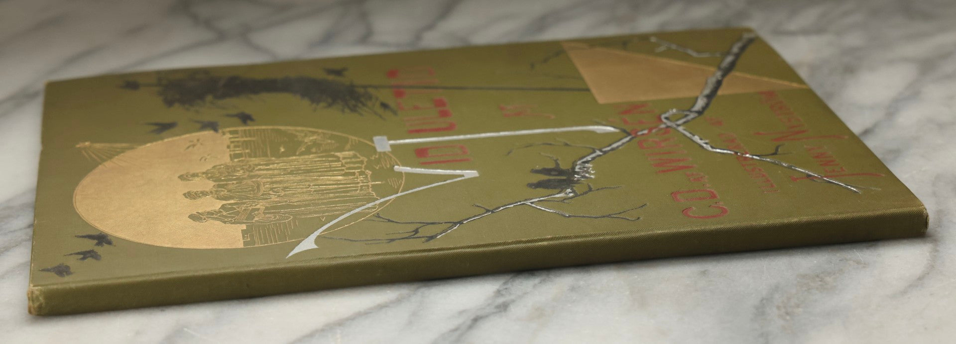 Lot 322 - "Vid Juletid" Antique Swedish Illustrated Christmas Poetry Book By C. D. Af Wirsén, Illustrated By Jenny Nyström, Published By The Engberg-Holmberg Publishing Co., Chicago, Undated, With Gilt And Silver Cover Designs Featuring Three Wise Men