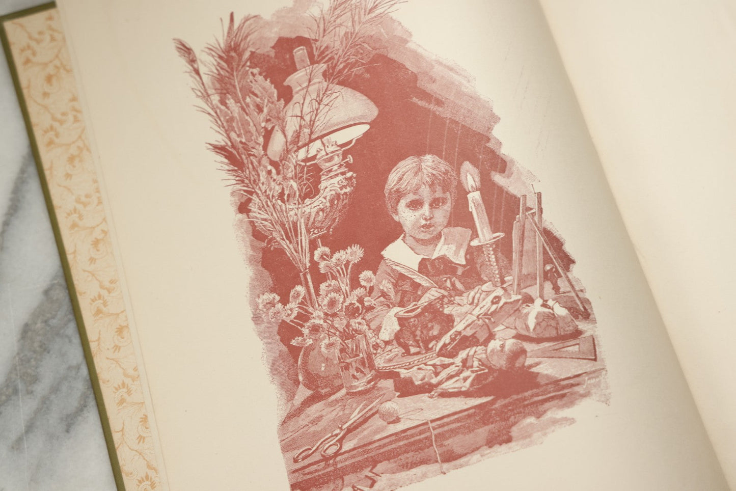 Lot 322 - "Vid Juletid" Antique Swedish Illustrated Christmas Poetry Book By C. D. Af Wirsén, Illustrated By Jenny Nyström, Published By The Engberg-Holmberg Publishing Co., Chicago, Undated, With Gilt And Silver Cover Designs Featuring Three Wise Men