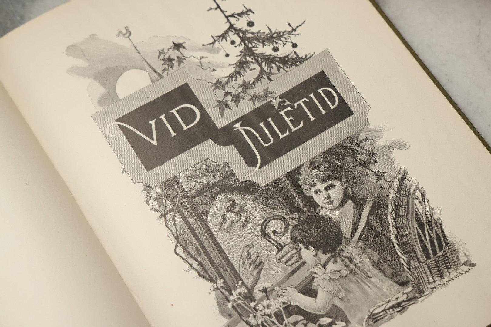 Lot 322 - "Vid Juletid" Antique Swedish Illustrated Christmas Poetry Book By C. D. Af Wirsén, Illustrated By Jenny Nyström, Published By The Engberg-Holmberg Publishing Co., Chicago, Undated, With Gilt And Silver Cover Designs Featuring Three Wise Men