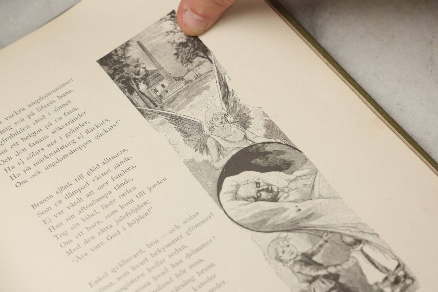 Lot 322 - "Vid Juletid" Antique Swedish Illustrated Christmas Poetry Book By C. D. Af Wirsén, Illustrated By Jenny Nyström, Published By The Engberg-Holmberg Publishing Co., Chicago, Undated, With Gilt And Silver Cover Designs Featuring Three Wise Men
