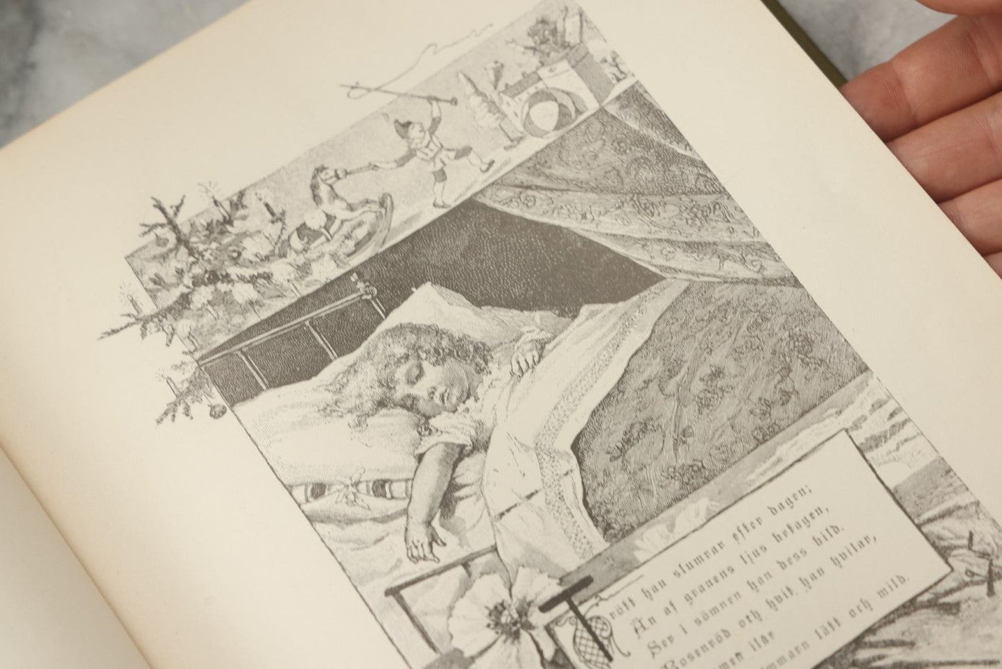 Lot 322 - "Vid Juletid" Antique Swedish Illustrated Christmas Poetry Book By C. D. Af Wirsén, Illustrated By Jenny Nyström, Published By The Engberg-Holmberg Publishing Co., Chicago, Undated, With Gilt And Silver Cover Designs Featuring Three Wise Men