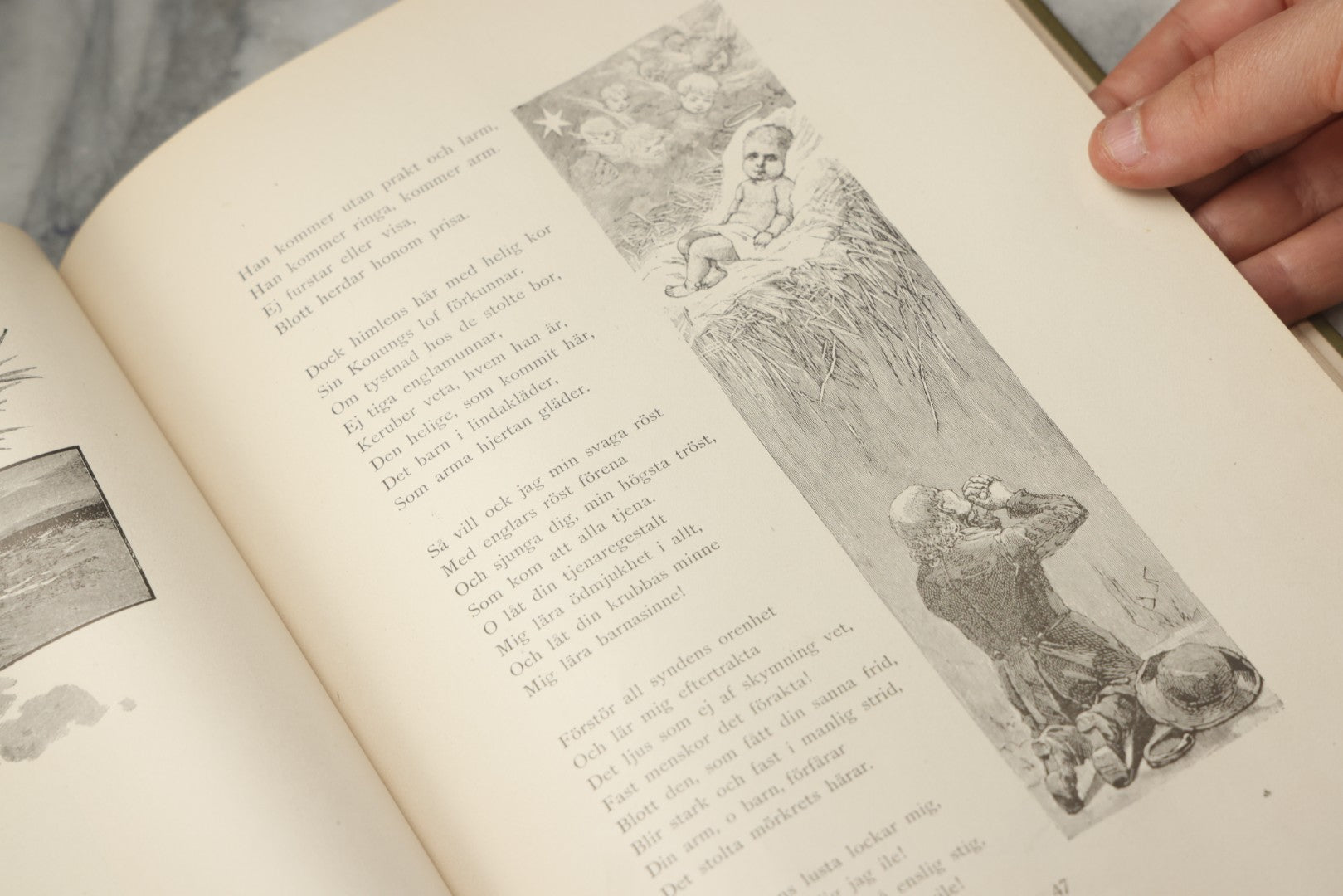 Lot 322 - "Vid Juletid" Antique Swedish Illustrated Christmas Poetry Book By C. D. Af Wirsén, Illustrated By Jenny Nyström, Published By The Engberg-Holmberg Publishing Co., Chicago, Undated, With Gilt And Silver Cover Designs Featuring Three Wise Men