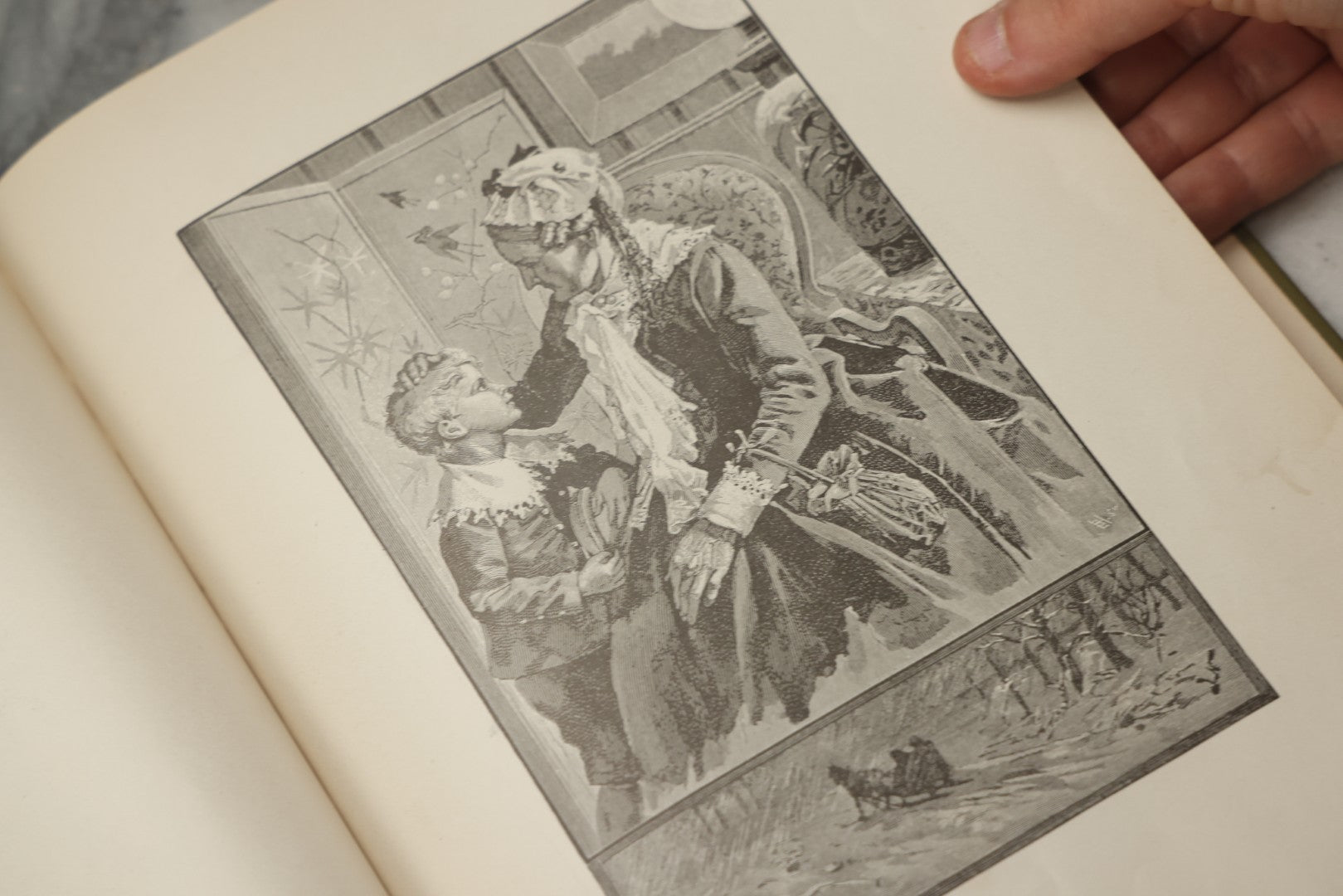 Lot 322 - "Vid Juletid" Antique Swedish Illustrated Christmas Poetry Book By C. D. Af Wirsén, Illustrated By Jenny Nyström, Published By The Engberg-Holmberg Publishing Co., Chicago, Undated, With Gilt And Silver Cover Designs Featuring Three Wise Men